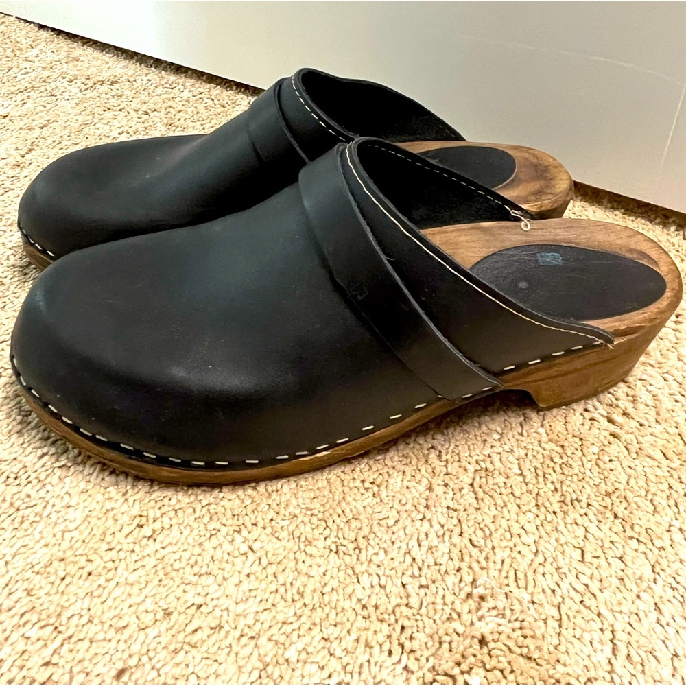 Lottas from Stockholm Black Wooden Clogs.